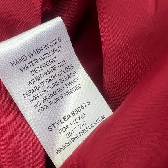 Chasing Fireflies Sleeveless Jacquard Dress w/Crystal Bow, Currant, Size 7 - Picture 8 of 9